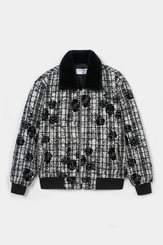 Black Petal Luxe Jacquard Jacket