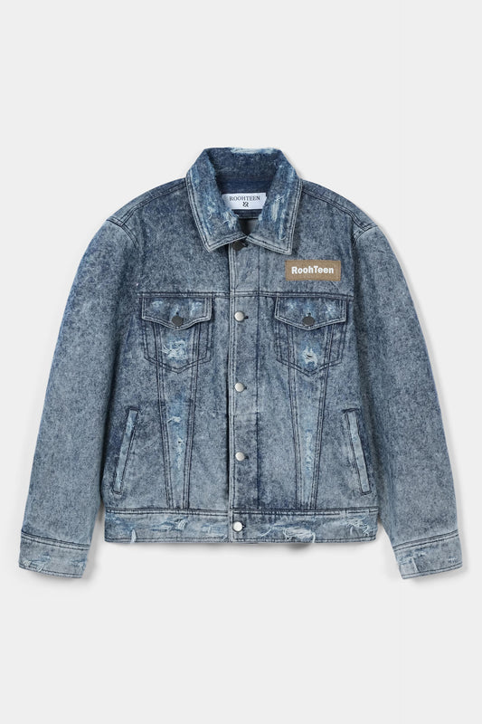 Acid Wash Distress Denim Jacket for woman