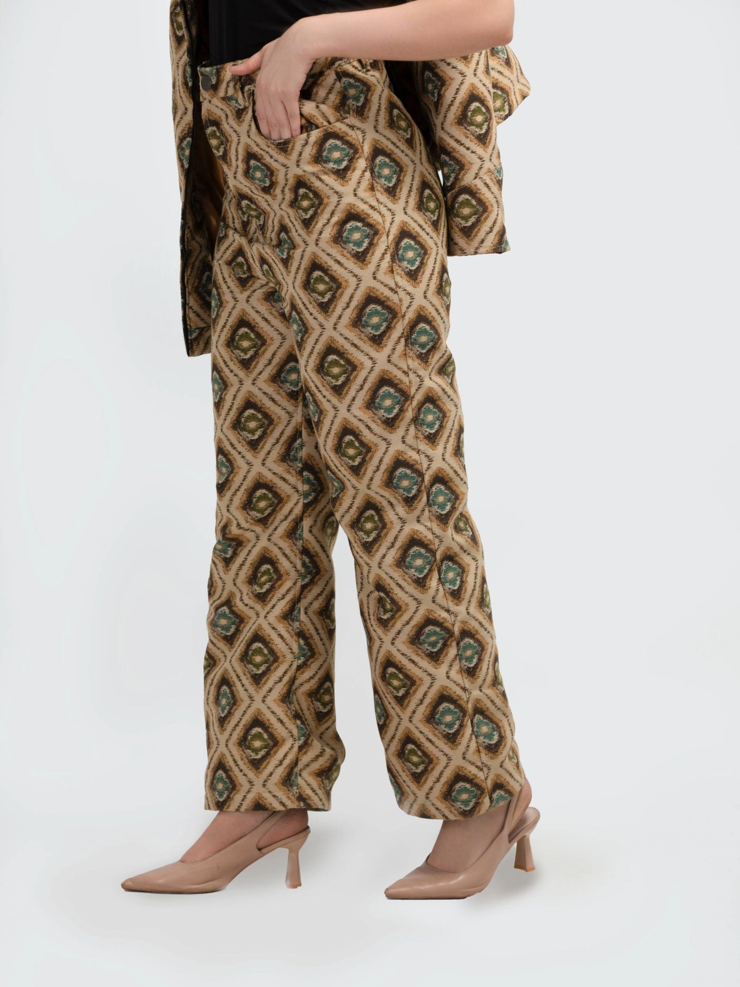 بنطال لوكس منسوج بنسيج الماس