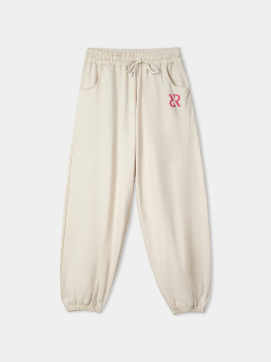Beige Acid-Wash Sweatpants