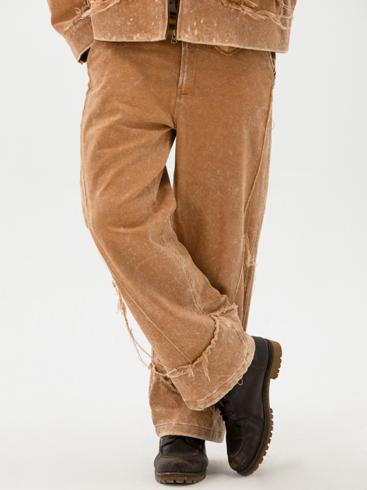 بنطال جينز شاتر بلون الخردل