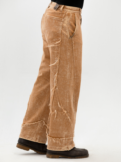 بنطال جينز شاتر بلون الخردل