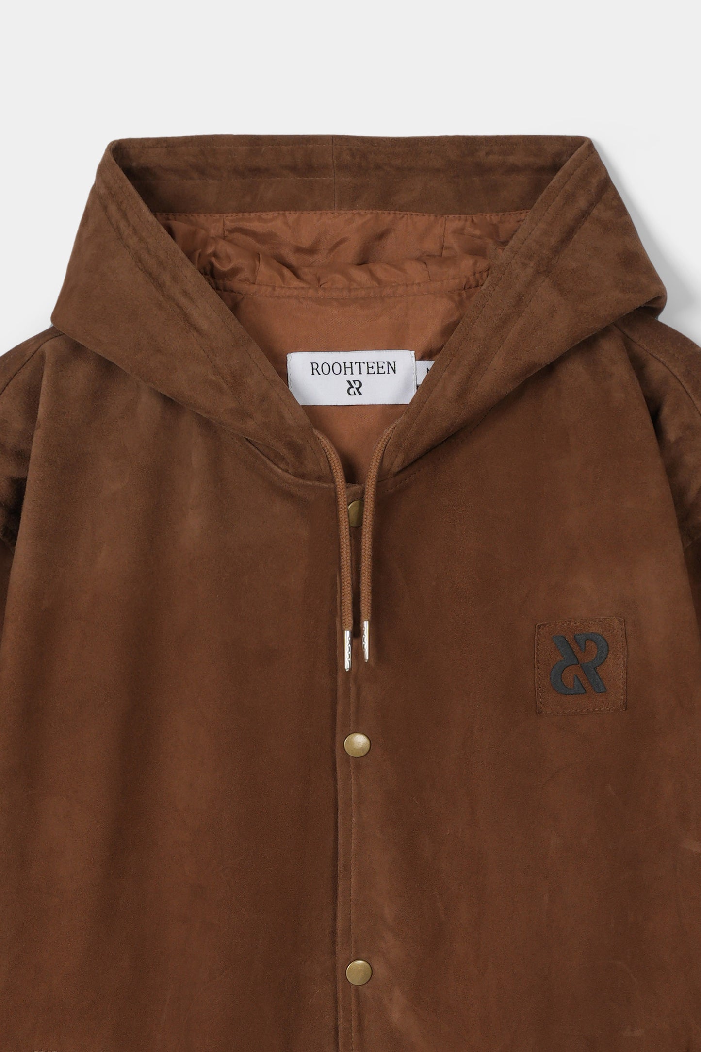 سترة بغطاء رأس بلون الكاكاو الأردوازي 