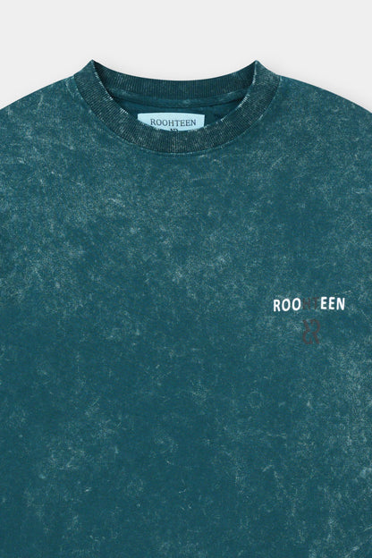 تي شيرت حمض ريليك أزرق مخضر