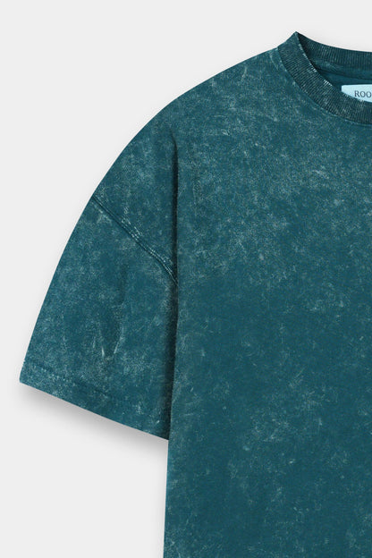 تي شيرت حمض ريليك أزرق مخضر