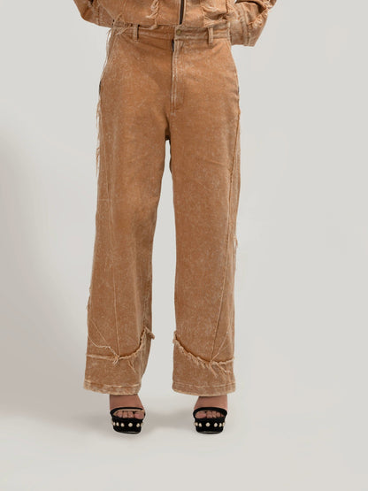 بنطال جينز شاتر بلون الخردل