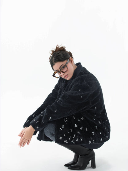 سترة مطرزة بضوء النجوم الأسود