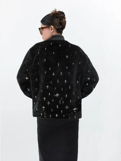 سترة مطرزة بضوء النجوم الأسود