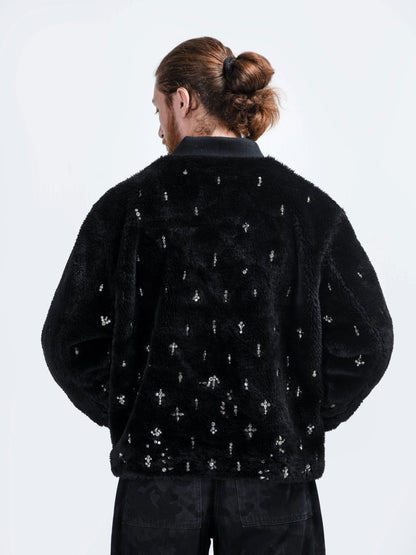 سترة مطرزة بضوء النجوم الأسود