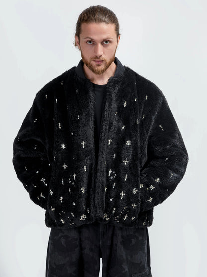 سترة مطرزة بضوء النجوم الأسود