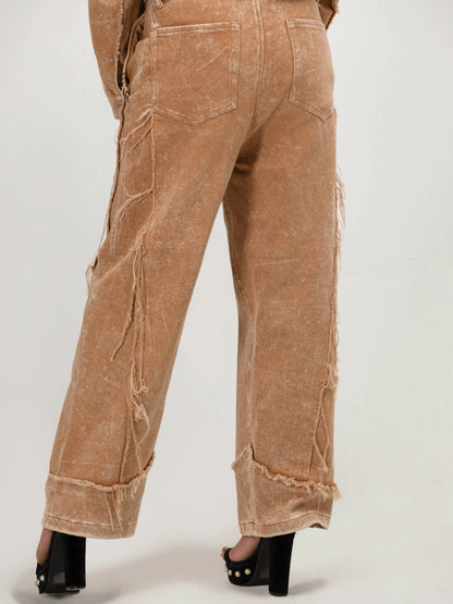 بنطال جينز شاتر بلون الخردل