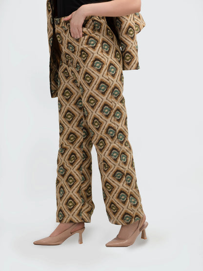 بنطال لوكس منسوج بنسيج الماس