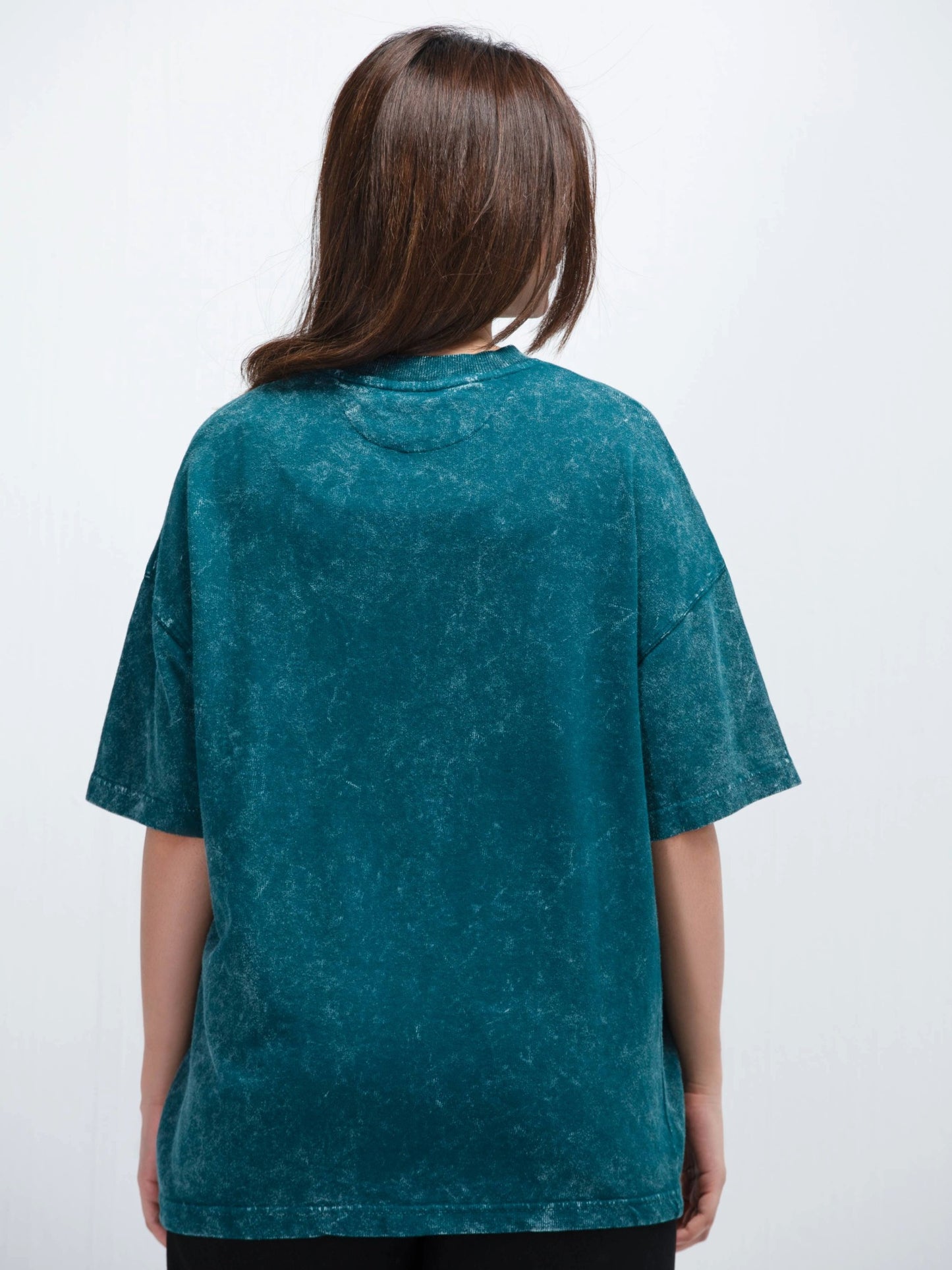 تي شيرت حمض ريليك أزرق مخضر