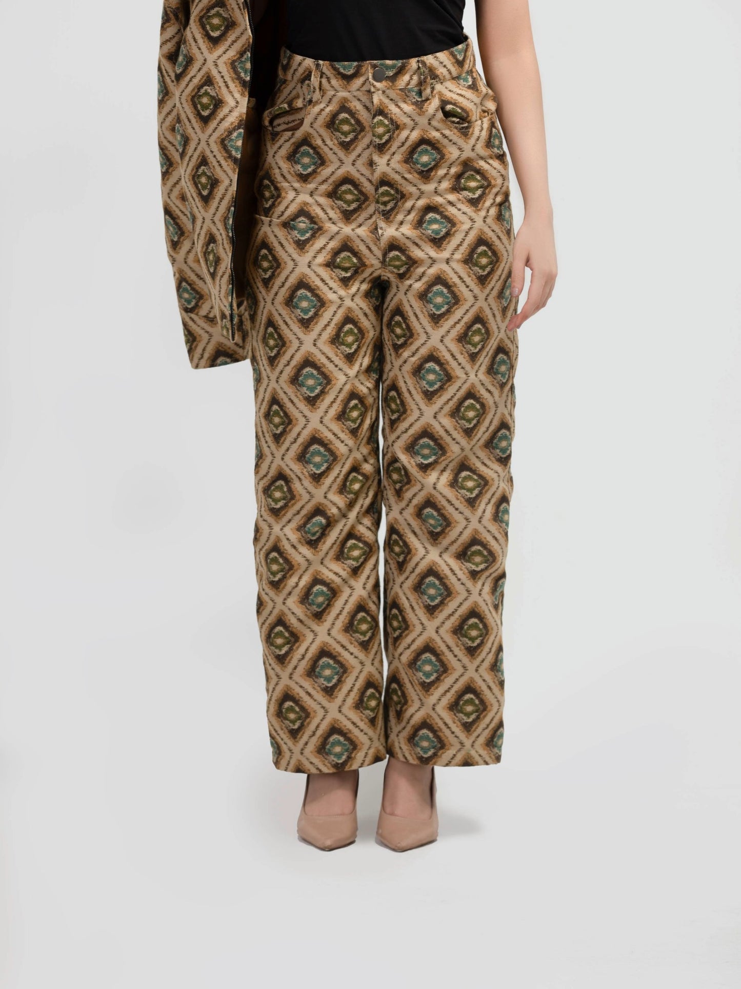 بنطال لوكس منسوج بنسيج الماس