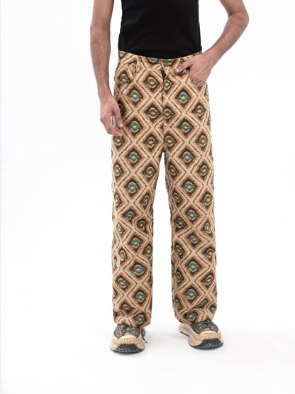 بنطال لوكس منسوج بنسيج الماس