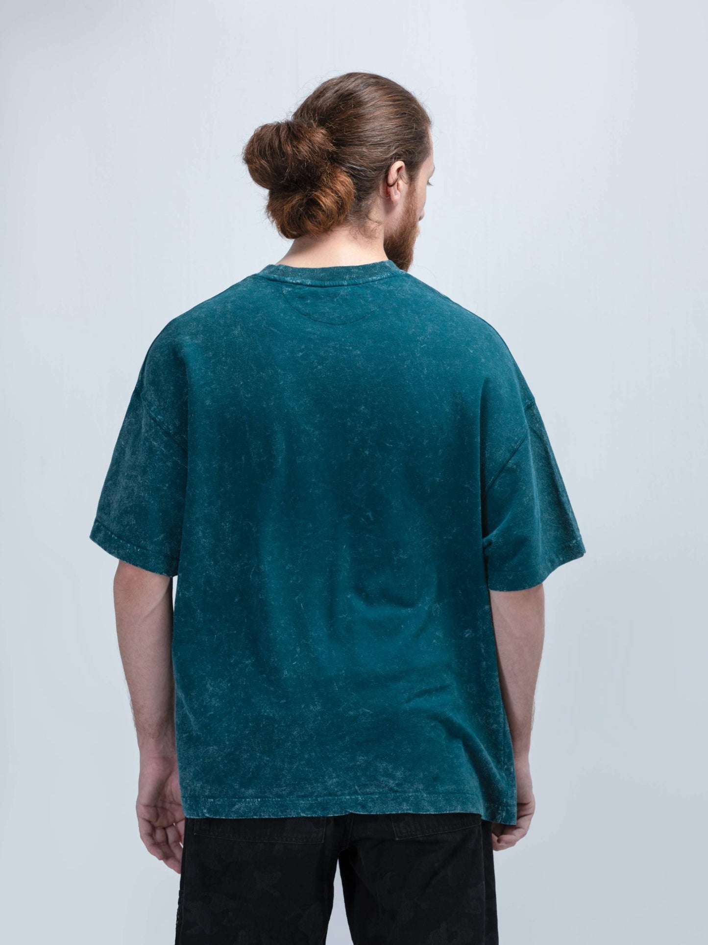 تي شيرت حمض ريليك أزرق مخضر