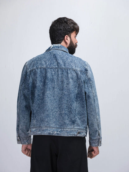 سترة جينز ممزقة مقاومة للأحماض